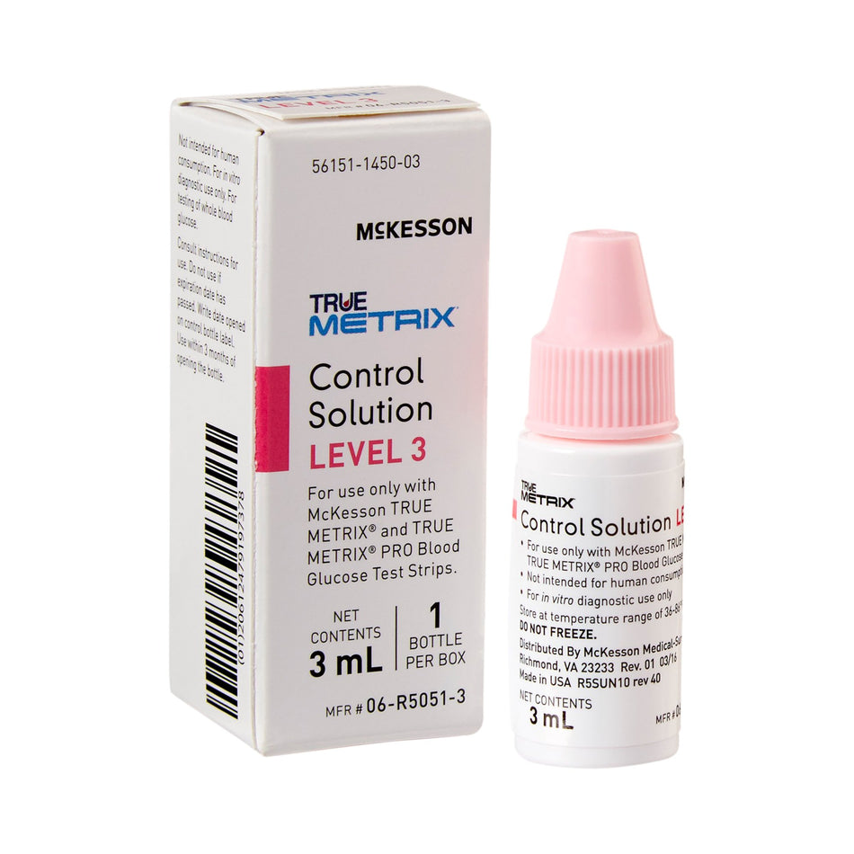 McKesson TRUE METRIX Glucose Control Solution, 3 mL-Blood Glucose Control Solution McKesson TRUE METRIX 3 mL Level 3
