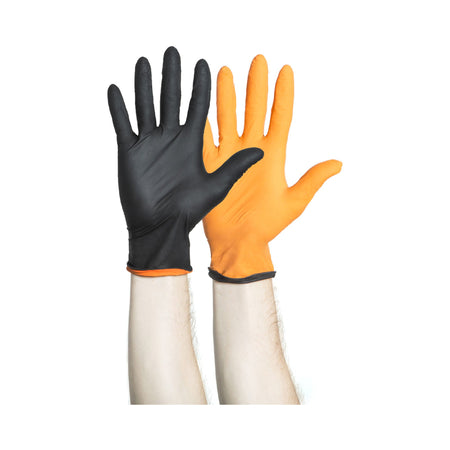 Black-Fire* Nitrile Reversible Exam Glove, Medium, Black / Orange - Gloves>Exam Gloves - O&M Halyard Inc