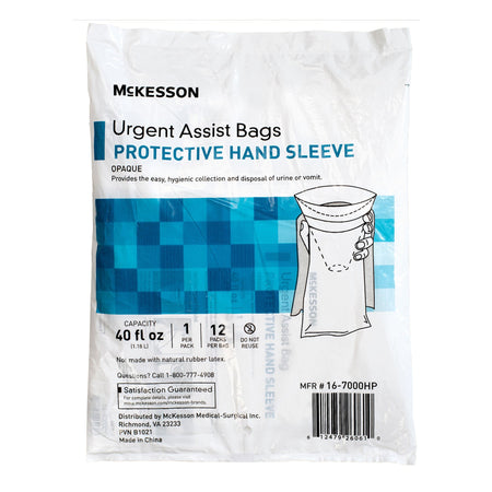 McKesson Urgent Assist/Emesis Bag with Protective Hand Sleeve - Housekeeping>Bags>Emesis Bags - McKesson Brand