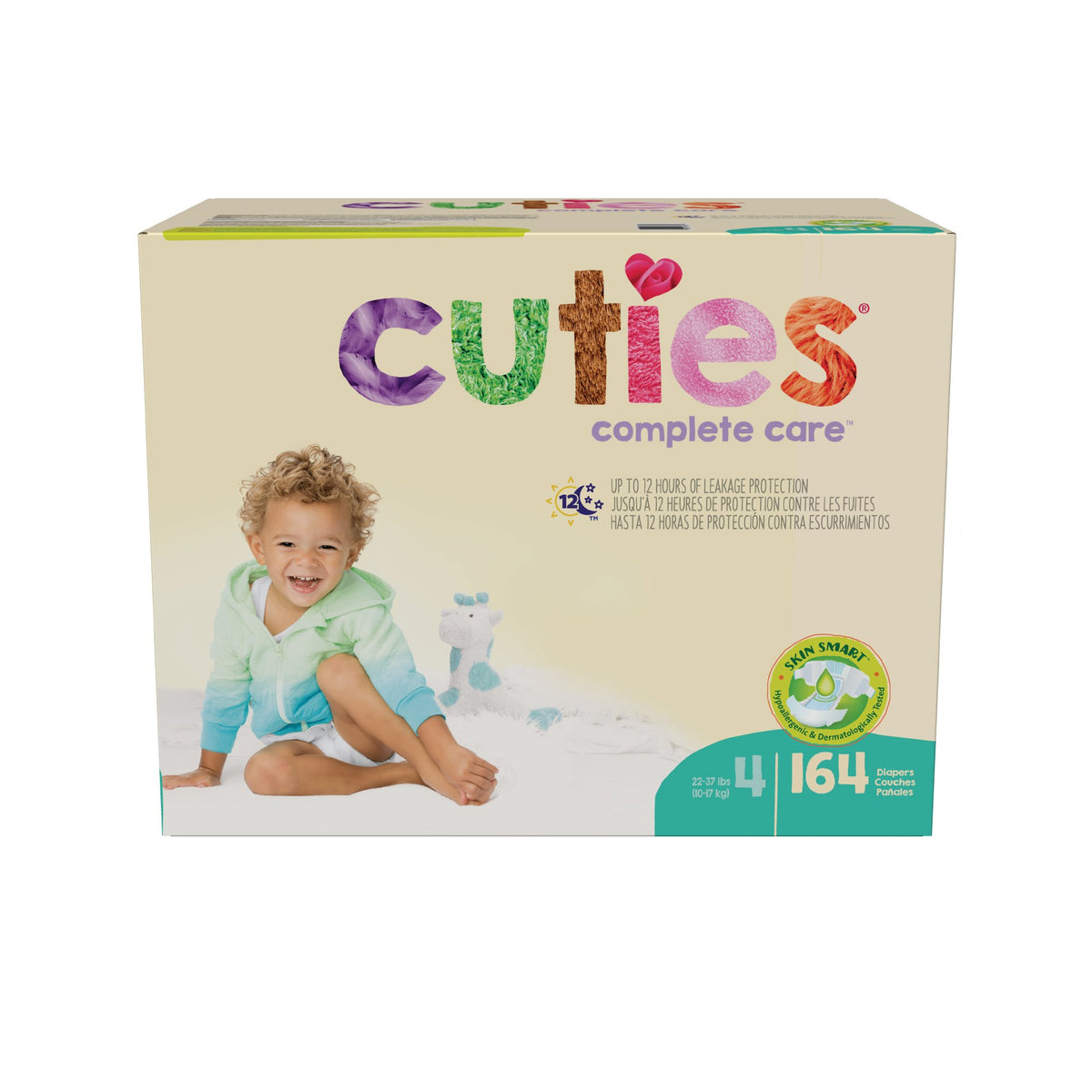 Cuties Complete Care Diaper, Size 4-Unisex Baby Diaper Cuties Complete Care Size 4 Disposable Heavy Absorbency