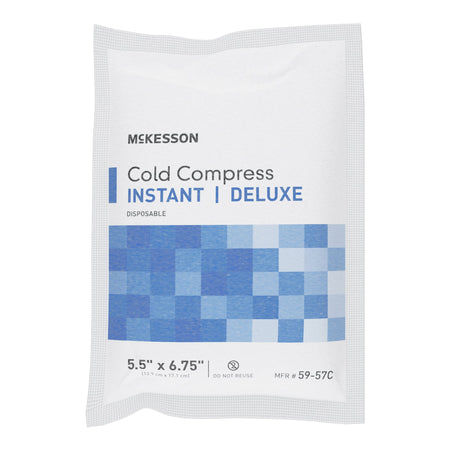 McKesson Deluxe Soft Cloth Instant Cold Pack, 5 x 6 Inch-Instant Cold Pack McKesson Deluxe General Purpose Small 5-1/2 X 6-3/4 Inch Fabric / Calcium Ammonium Nitrate / Water Disposable