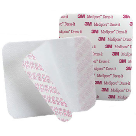 3M Medipore Cloth Dressing Retention Tape, 5-7/8 x 5-7/8 Inch, White-Dressing Retention Tape with Liner 3M Medipore Dress-It White 5-7/8 X 5-7/8 Inch Soft Cloth NonSterile