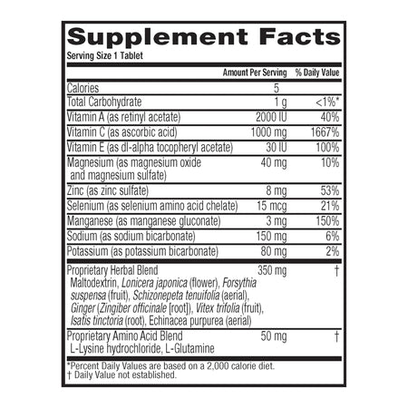 Airborne Original Immune Support Supplement Effervescent Tablets, Very Berry Artificial Strawberry Flavor-Multivitamin Supplement Airborne Immune Support Vitamin A / Ascorbic Acid 149 mg Strength Tablet 10 per Box Very Berry Flavor