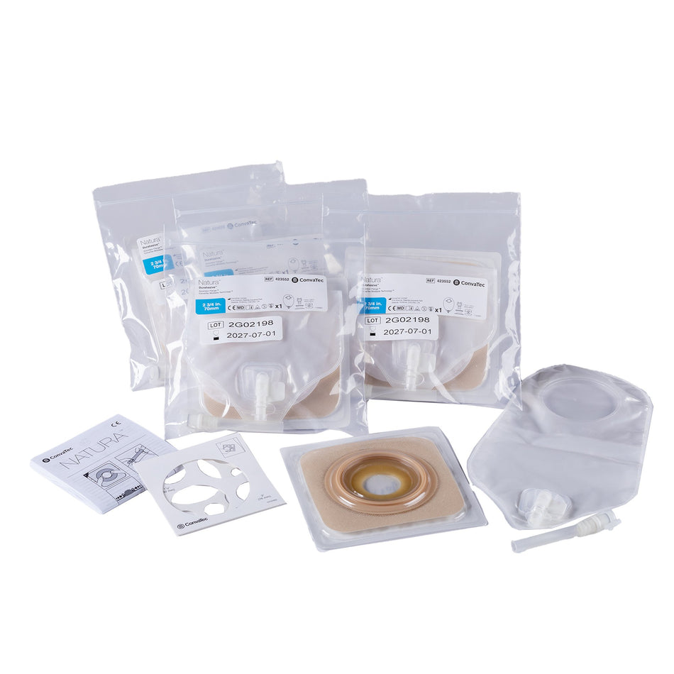 Ostomy Pouch Natura™ One-Piece System Trim To Fit 2-3/4 Inch Stoma Drainable