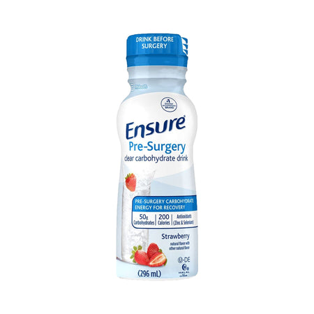 Oral Supplement Ensure® Pre-Surgery Clear Carbohydrate Drink / Ensure® Surgery Immunonutrition Shake Strawberry / Vanilla Flavor Liquid 8 oz. / 10 oz. Bottle / Carton
