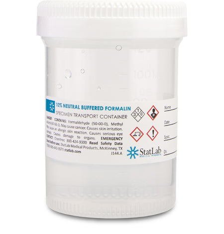 StatClick Prefilled Formalin Container, 60 mL Fill in 120 mL-Prefilled Formalin Container StatClick 60 mL Fill in 120 mL (4 oz.) Screw Cap Warning Label NonSterile