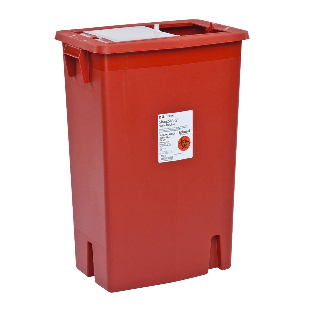 SharpSafety Multi-purpose Sharps Container, 18 Gallon, 26 x 18 x 12 Inch-Sharps Container SharpSafety Red Base 26 H X 18-1/4 W X 12-3/4 D Inch Vertical Entry 18 Gallon