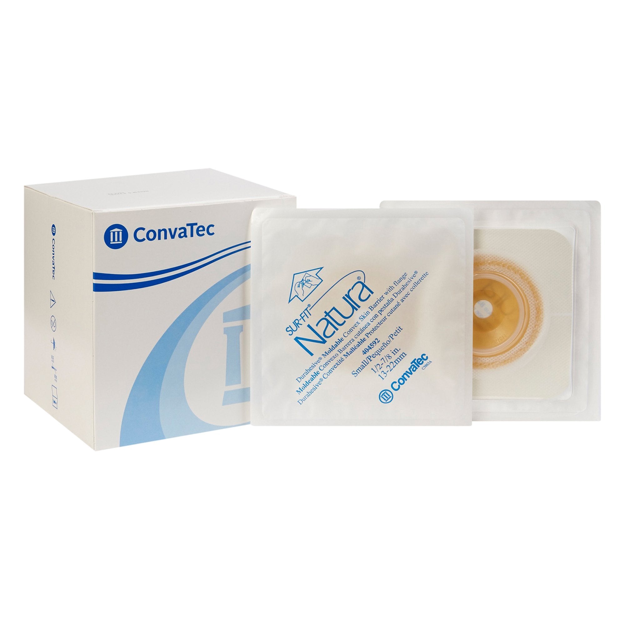 Sur-Fit Natura Durahesive Ostomy Barrier With -7/8 Inch Stoma Opening-"Ostomy Barrier Sur-Fit Natura Durahesive Moldable, Extended Wear Acrylic Tape 45 mm Flange Sur-Fit Natura System 1/2 to 7/8 Inch Opening"