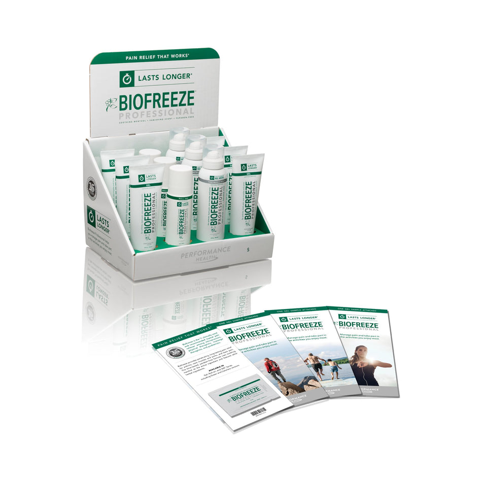 Biofreeze Professional Counter Display Menthol Topical Pain Relief-Topical Pain Relief Biofreeze Professional Counter Display 3.5% Strength Menthol Topical Gel 12 per Box