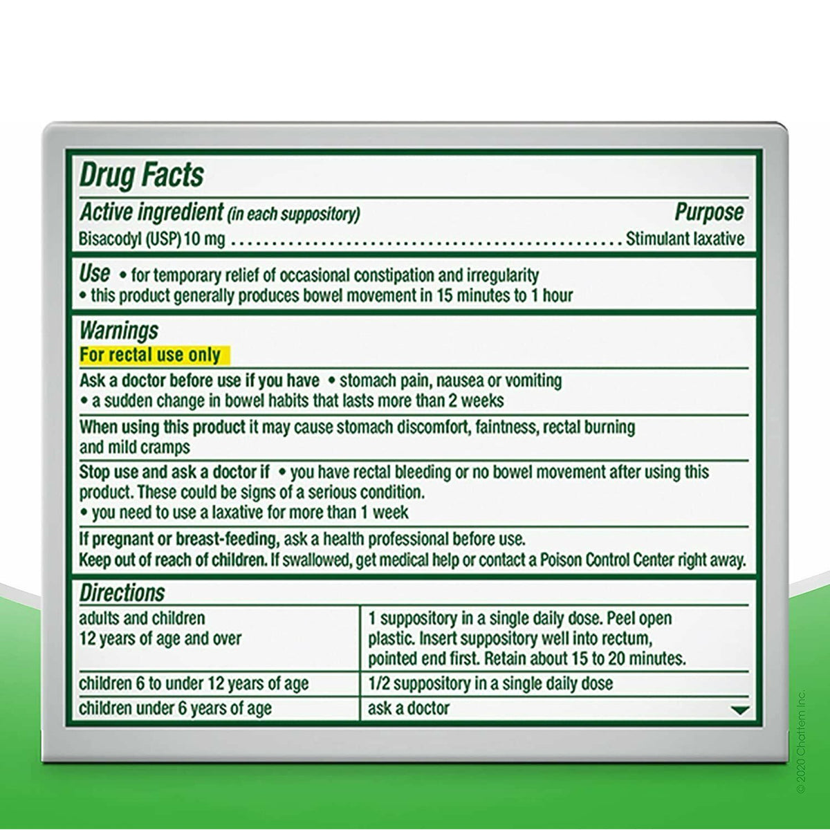 Dulcolax Medicated Laxative Suppositories-Laxative Dulcolax Suppository 8 per Box 10 mg Strength Bisacodyl USP