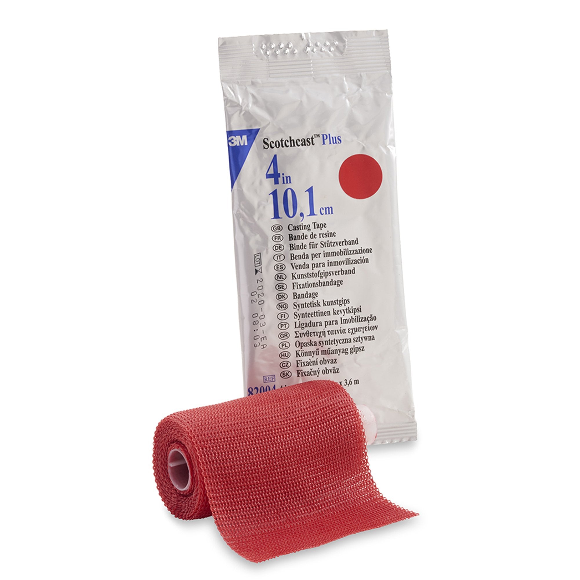 3M Scotchcast Plus Red Cast Tape, 4 Inch x 4 Yard-Cast Tape 3M Scotchcast Plus 4 Inch X 12 Foot Fiberglass / Resin Red