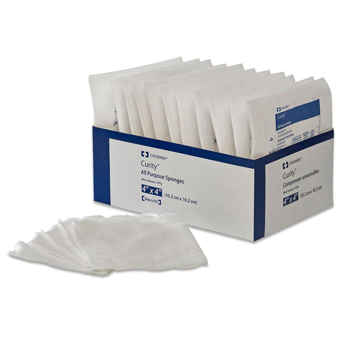 Curity Sterile Nonwoven Sponge, 4 x 4 Inch, 4-Ply-Nonwoven Sponge Curity 4 X 4 Inch 4-Ply Sterile 10 per Pouch
