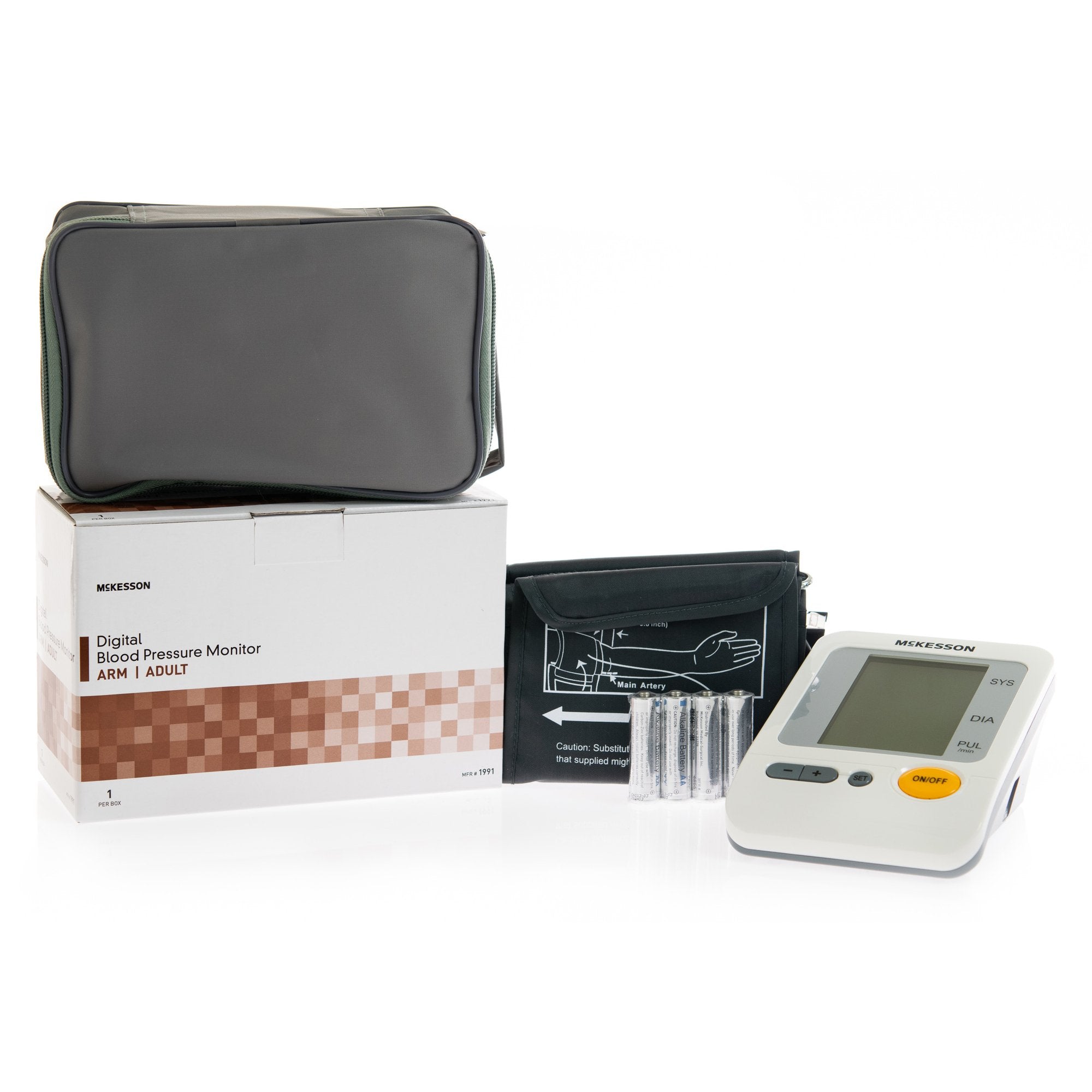 McKesson Aneroid Sphygmomanometer with Cuff, Automatic Inflation, 1 - Tube, Adult Large Cuff-Home Automatic Digital Blood Pressure Monitor McKesson Brand Adult Cuff Nylon Cuff 22 - 36 cm Desk Model