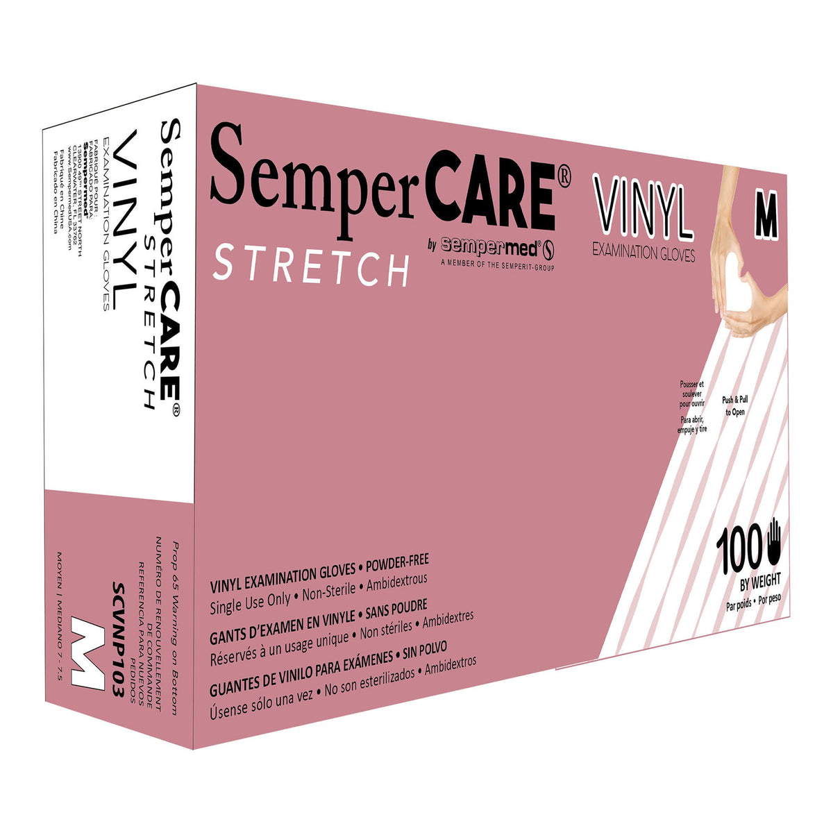 SemperCare® Vinyl Exam Glove, Medium, Ivory - Gloves>Exam Gloves - Harps USA Inc