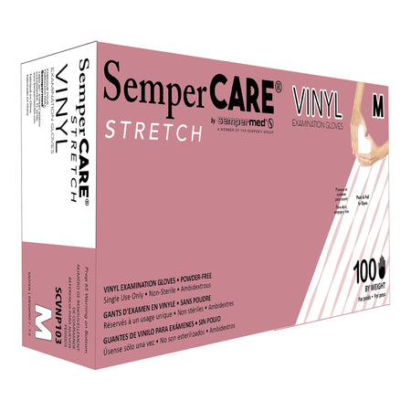 SemperCare® Vinyl Exam Glove, Medium, Ivory - Gloves>Exam Gloves - Harps USA Inc