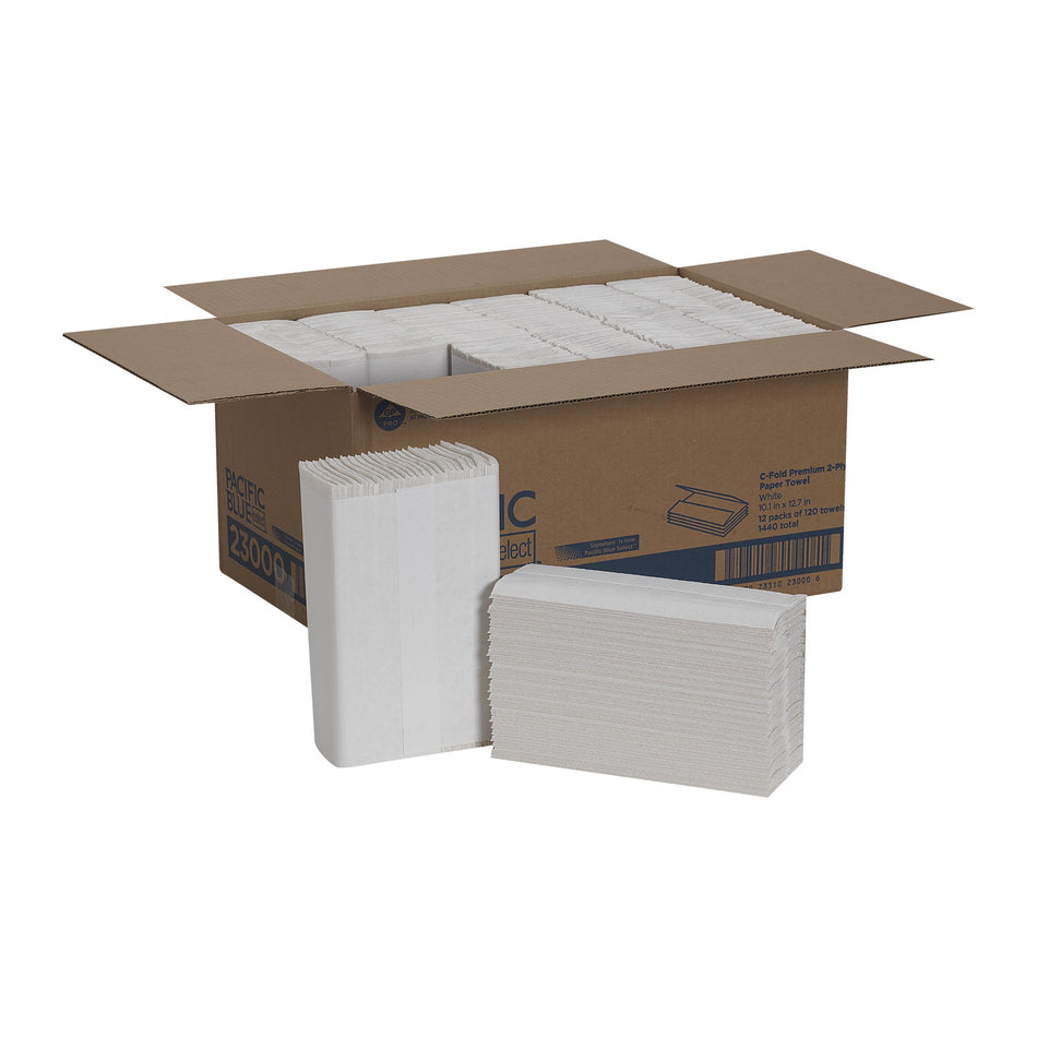 Pacific Blue Select Paper Towel, 13-1/5 x 10-1/10 Inch-Paper Towel Pacific Blue Select C-Fold 13-1/5 X 10-1/10 Inch