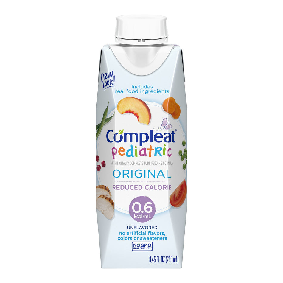 Compleat� Pediatric Reduced Calorie Pediatric Tube Feeding Formula, 8.45-ounce carton-Pediatric Tube Feeding Formula Compleat� Pediatric Original Reduced Calorie 0.6 Unflavored 8.45 oz. Reclosable Carton Liquid Real Food Ingredients