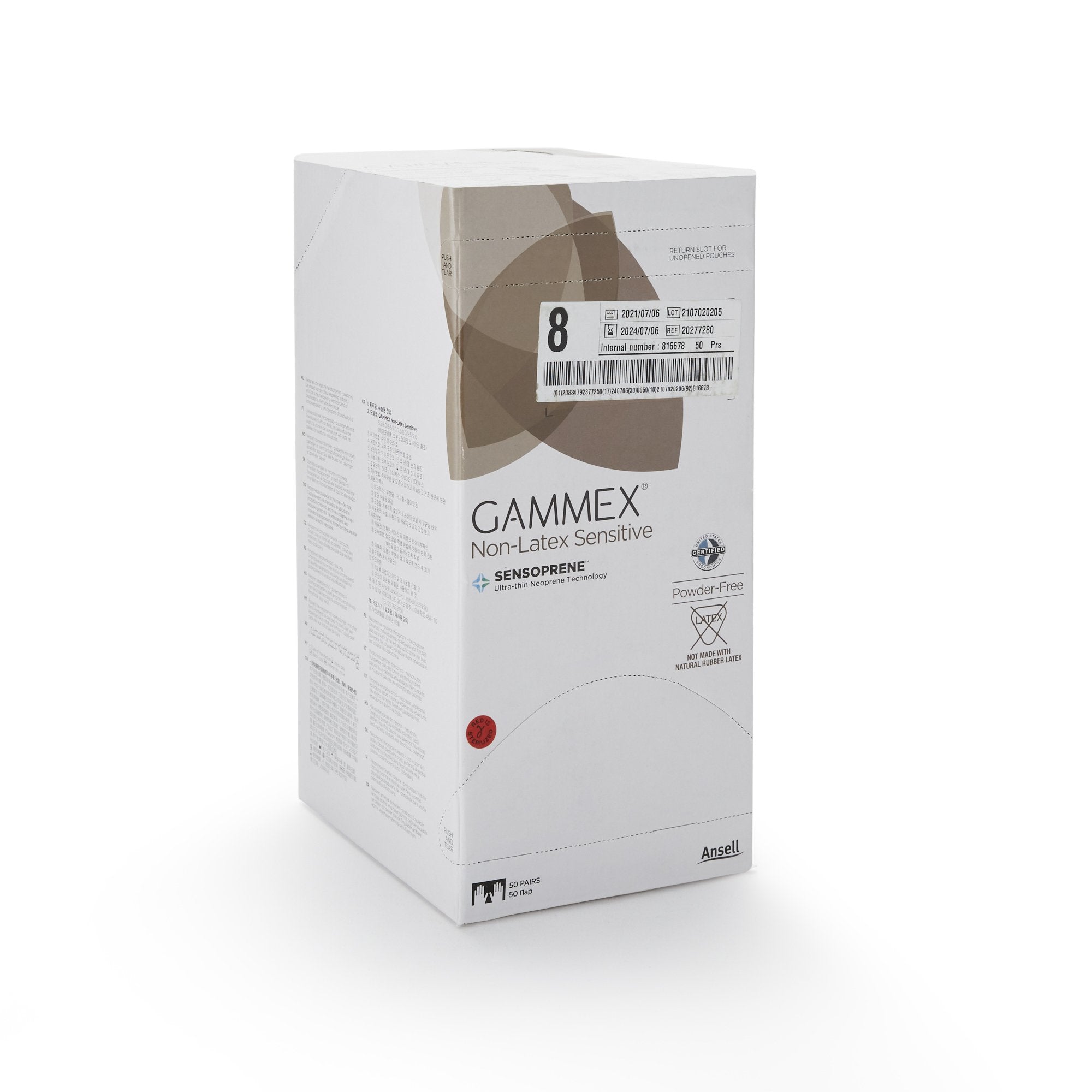 Gammex® Non-Latex Sensitive Polychloroprene Surgical Glove, Size 8, Cream - Gloves>Surgical Gloves - Ansell