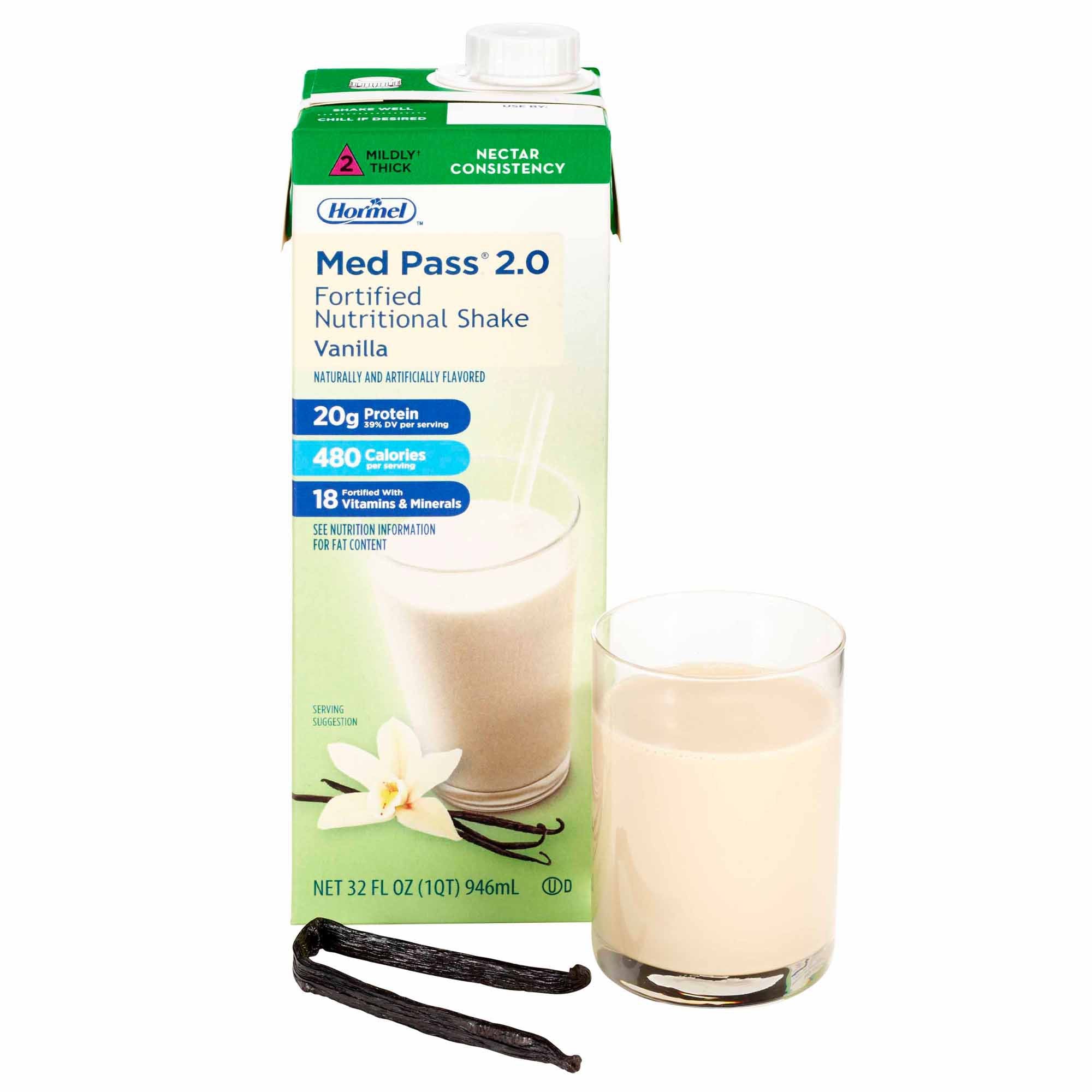 Med Pass® 2.0 Vanilla Fortified Nutritional Shake, 32-ounce Carton - Nutritionals and Feeding Supplies>Nutritionals>Oral S...