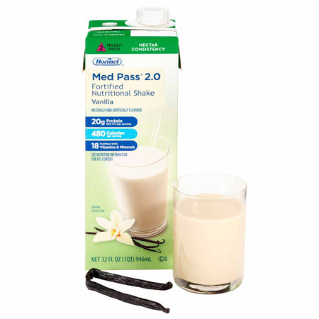Med Pass® 2.0 Vanilla Fortified Nutritional Shake, 32-ounce Carton - Nutritionals and Feeding Supplies>Nutritionals>Oral S...