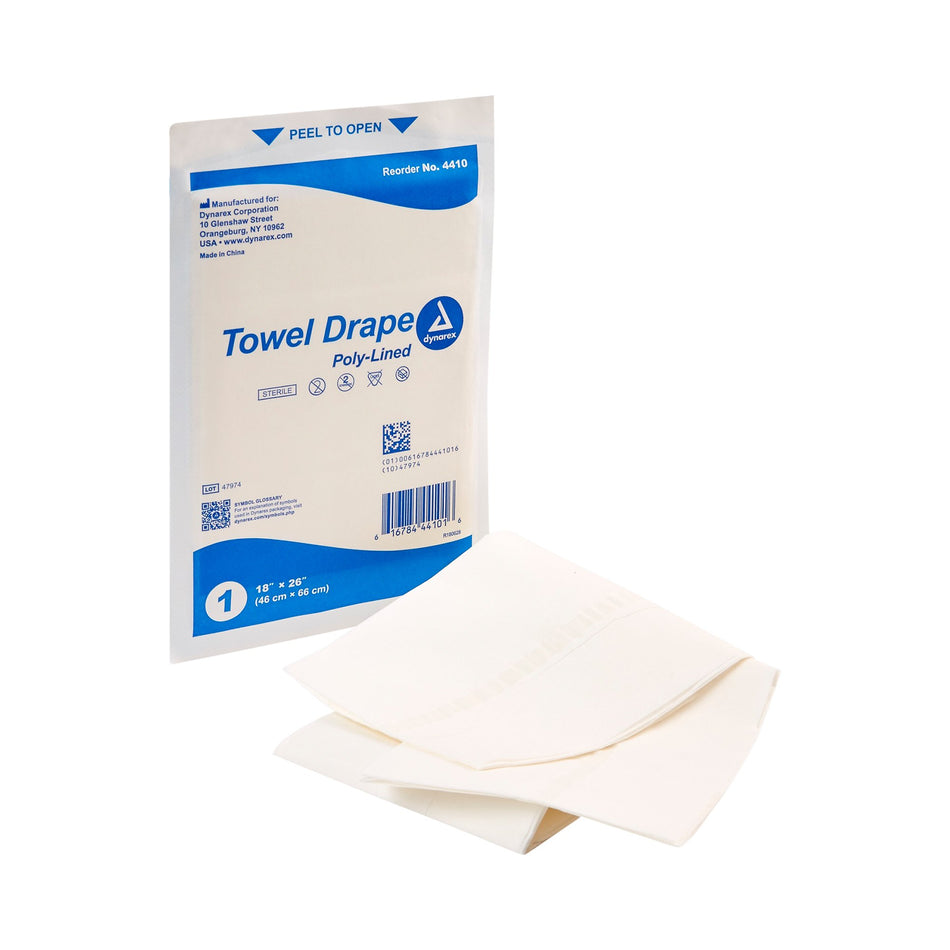 dynarex� Sterile Towel General Purpose Drape, 18 x 26 Inch-General Purpose Drape dynarex� Poly Lined Towel Drape 18 W X 26 L Inch Sterile