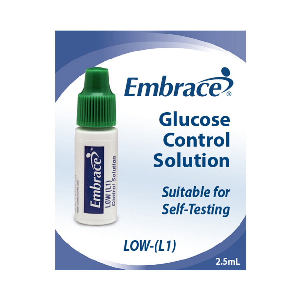 Embrace Blood Glucose Control Solution, Low-Blood Glucose Control Solution Embrace 2.5 mL Level 1