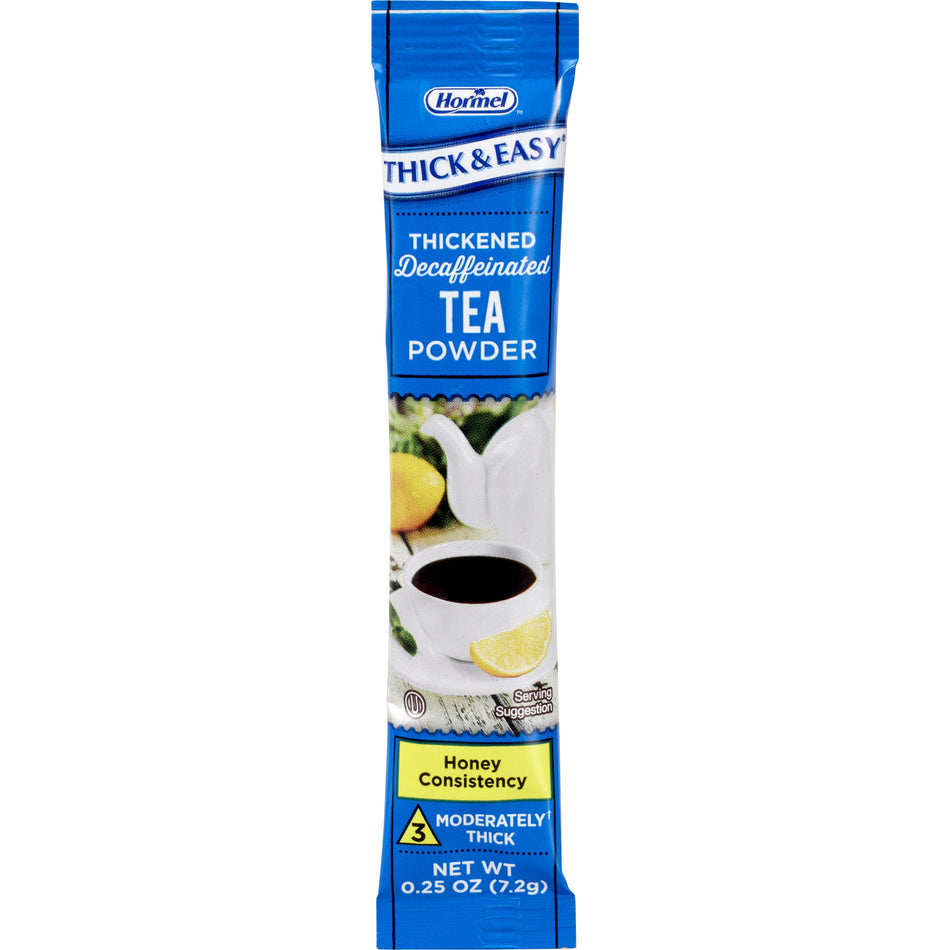 Thick & Easy Decaffeinated Tea Honey Consistency Thickened Beverage-Thickened Beverage Thick & Easy 7.2 Gram Individual Packet Tea Flavor Powder IDDSI Level 3 Moderately Thick/Liquidized