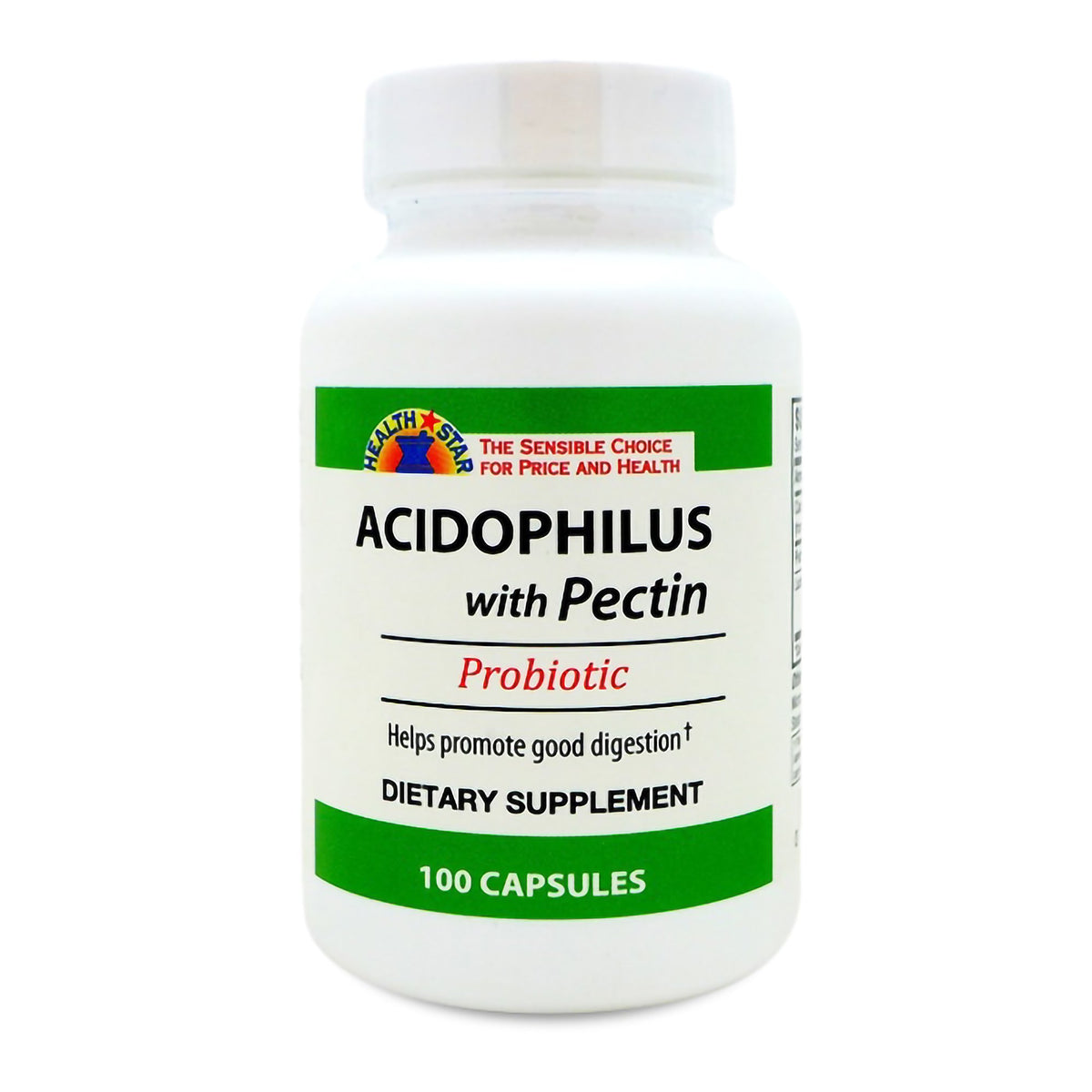Health Star Calcium / Pectin / Lactobacillus Acidophilus Probiotic Dietary Supplement-Probiotic Dietary Supplement Health Star 100 per Bottle Tablet