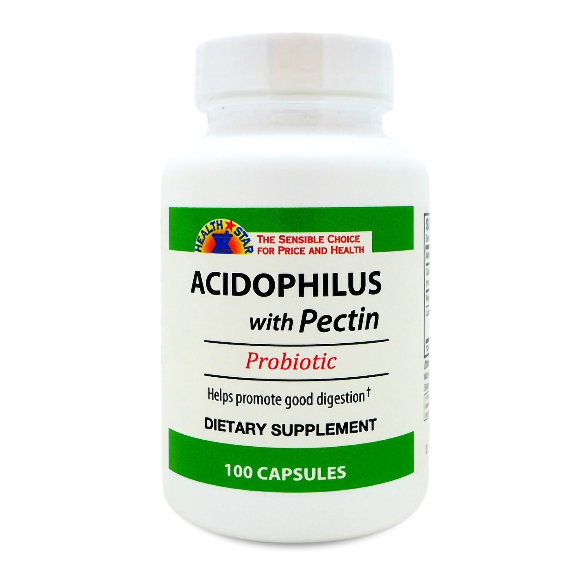 Health Star Calcium / Pectin / Lactobacillus Acidophilus Probiotic Dietary Supplement-Probiotic Dietary Supplement Health Star 100 per Bottle Tablet