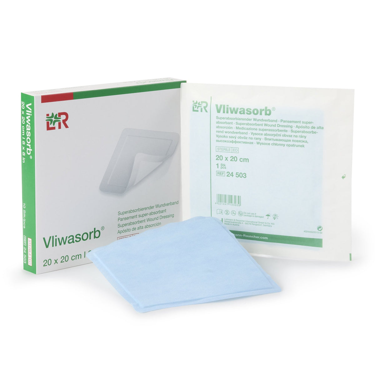 Vliwasorb Superabsorbent Wound Dressing, 8 x 8 Inch-Super Absorbent Dressing Vliwasorb 8 X 8 Inch Square