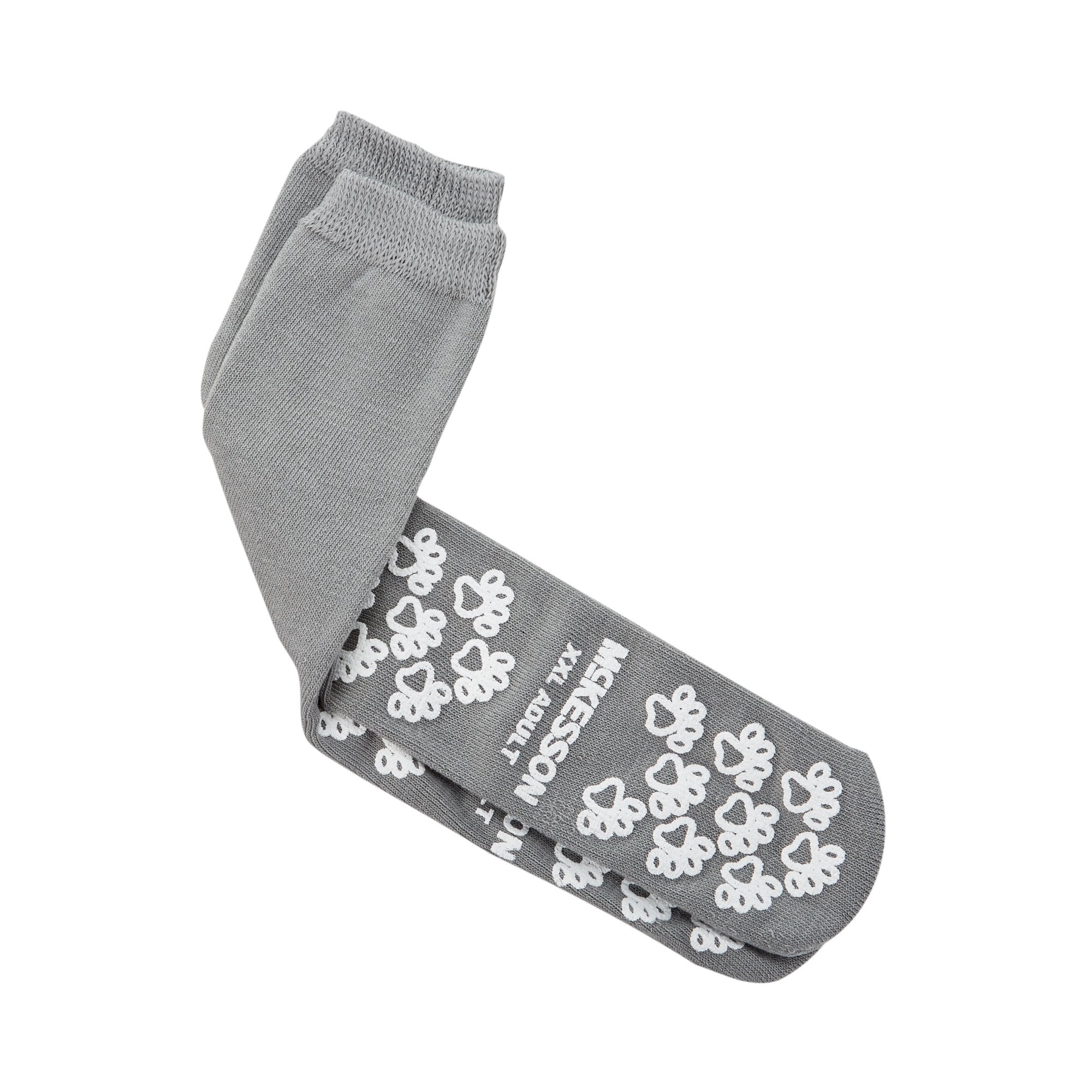 McKesson Terries Slipper Socks, 2X-Large-Slipper Socks McKesson Terries Unisex Adult 2X-Large Single Tread Single Patient Use Gray