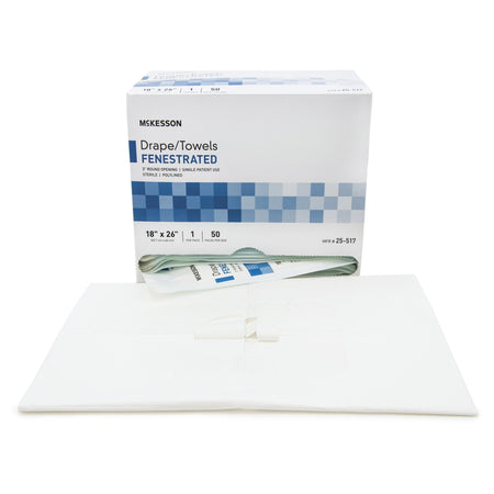 McKesson Sterile Poly Lined Towel Drape, 18 x 26 Inch-General Purpose Drape McKesson Poly Lined Towel Drape 18 W X 26 L Inch Sterile
