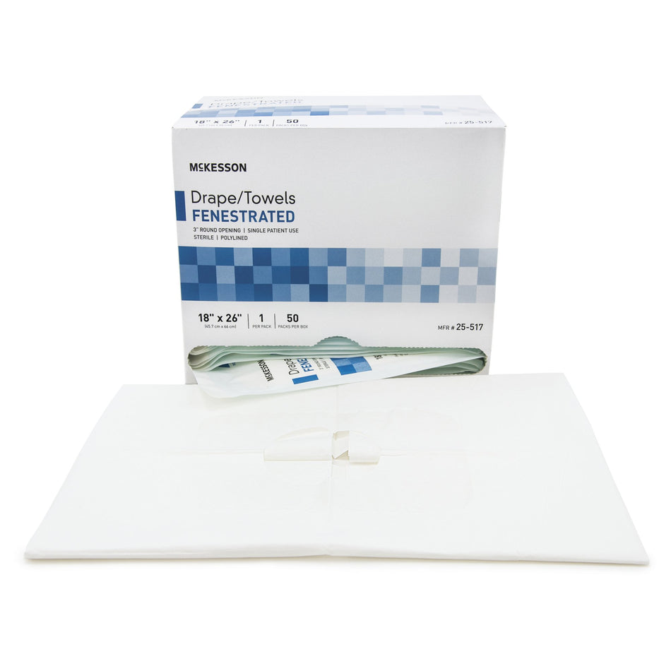 McKesson Sterile Poly Lined Towel Drape, 18 x 26 Inch-General Purpose Drape McKesson Poly Lined Towel Drape 18 W X 26 L Inch Sterile