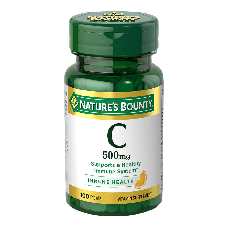 Nature's Bounty Vitamin C-500 mg Tablets-Vitamin C Supplement Nature's Bounty 500 mg Strength Tablet 100 per Bottle