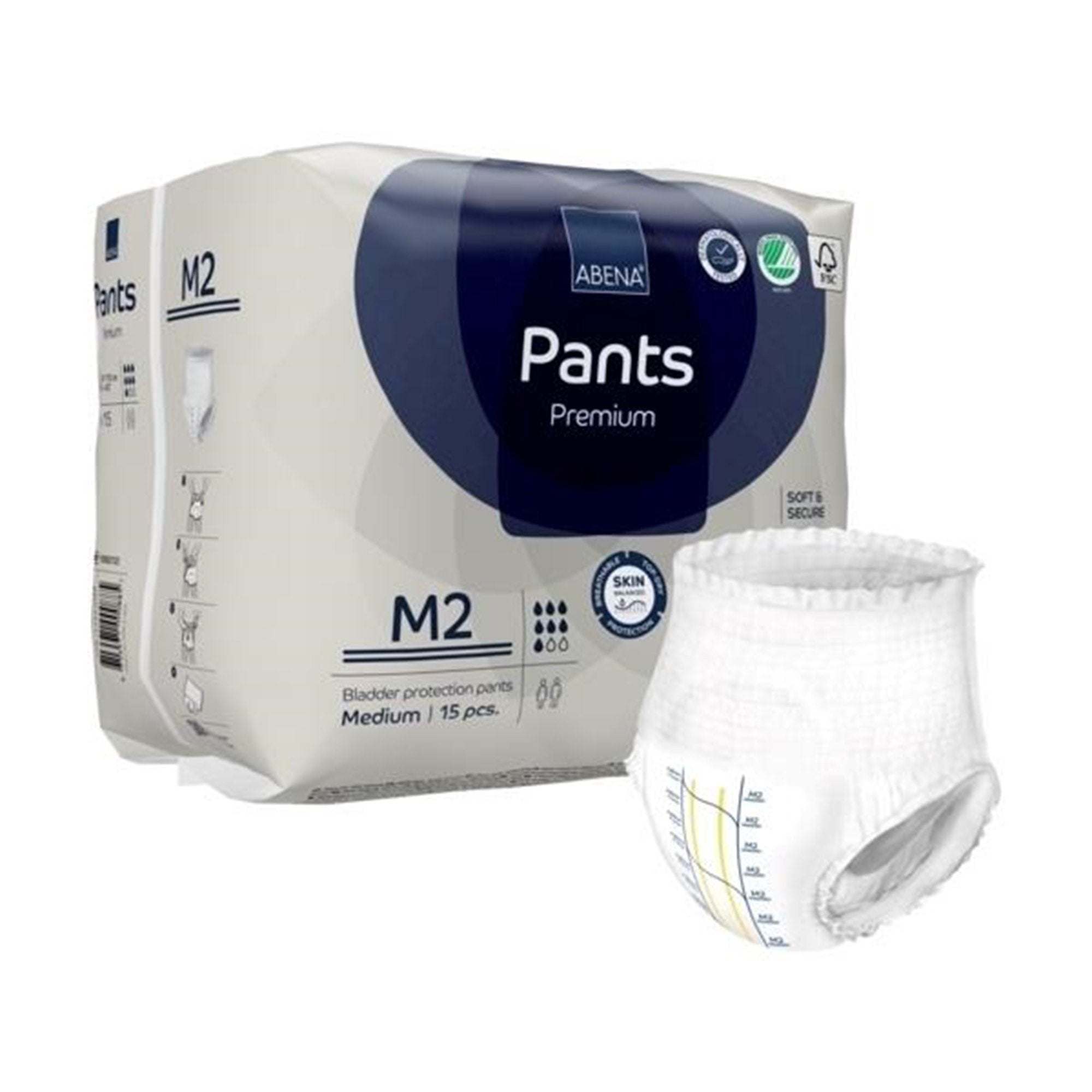 Abena Premium Pants M2 Incontinence Brief, Medium-Unisex Adult Absorbent Underwear Abena Premium Pants M2 Pull On with Tear Away Seams Medium Disposable Heavy Absorbency