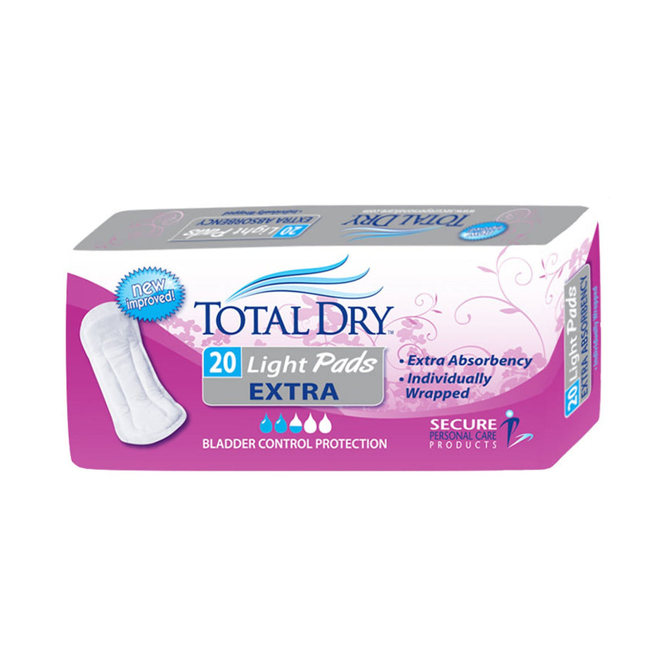 TotalDry Light Absorbency Bladder Control Pad, 11-Inch Length-Bladder Control Pad TotalDry 11 Inch Length Light Absorbency Polymer Core Regular