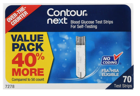 Contour® Next Blood Glucose Test Strips, 70 Strips in a Box - Diagnostic Instruments and Supplies>Diabetes Monitoring>Gluc...