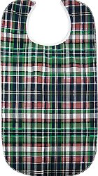 Beck's Classic Quilted Adult Bib, Highland Blue Plaid, 18 x 34 Inch-Bib Snap Closure Reusable Cotton / Polyester