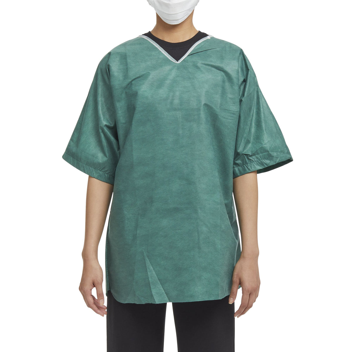 Graham Medical Short Sleeve Scrub Shirt, Green, Medium-Scrub Shirt Medium Green Without Pockets Short Sleeve Unisex