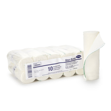 Shur-Band LF Single Hook and Loop Closure Elastic Bandage, 6 Inch x 5 Yard-Elastic Bandage Shur-Band LF 6 Inch X 5 Yard Single Hook and Loop Closure Natural NonSterile Standard Compression