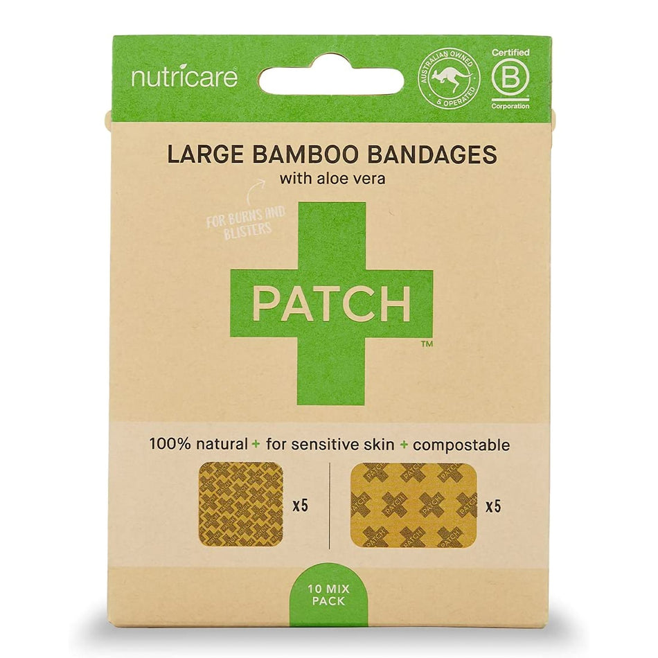 Patch� Adhesive Strip with Aloe Vera, 2 x 3 Inch / 3 x 3 Inch-Adhesive Strip Patch� 2 X 3 Inch / 3 X 3 Inch Bamboo / Aloe Vera Rectangle / Square Tan Sterile