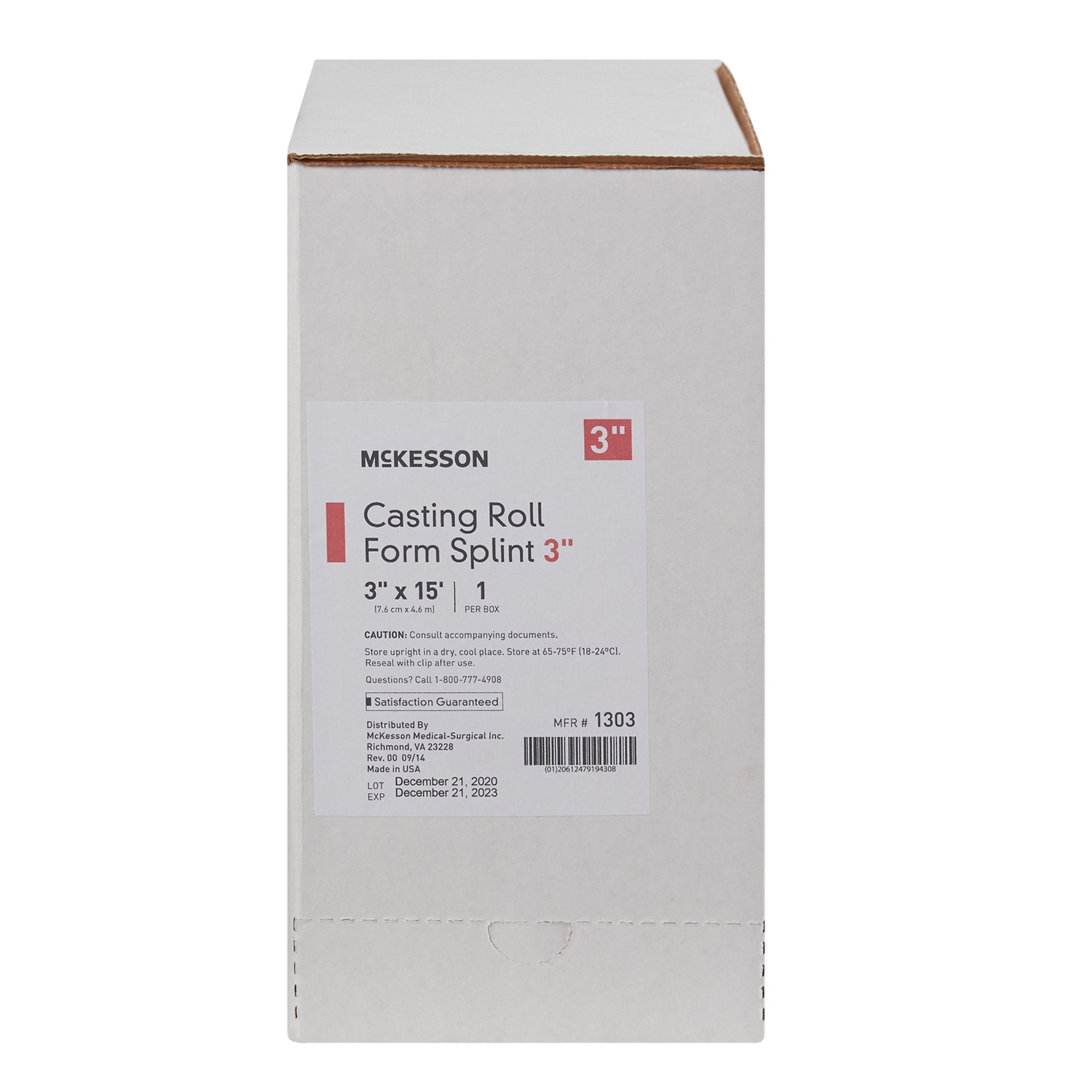 McKesson White Casting Roll Form Splints, 3 Inch x 5 Yard-Padded Splint Roll McKesson 3 Inch X 15 Foot Fiberglass White
