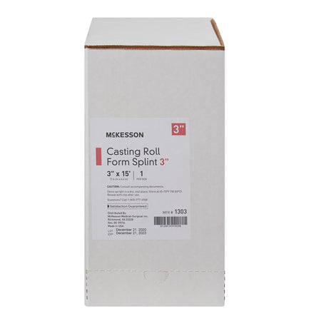 McKesson White Casting Roll Form Splints, 3 Inch x 5 Yard-Padded Splint Roll McKesson 3 Inch X 15 Foot Fiberglass White