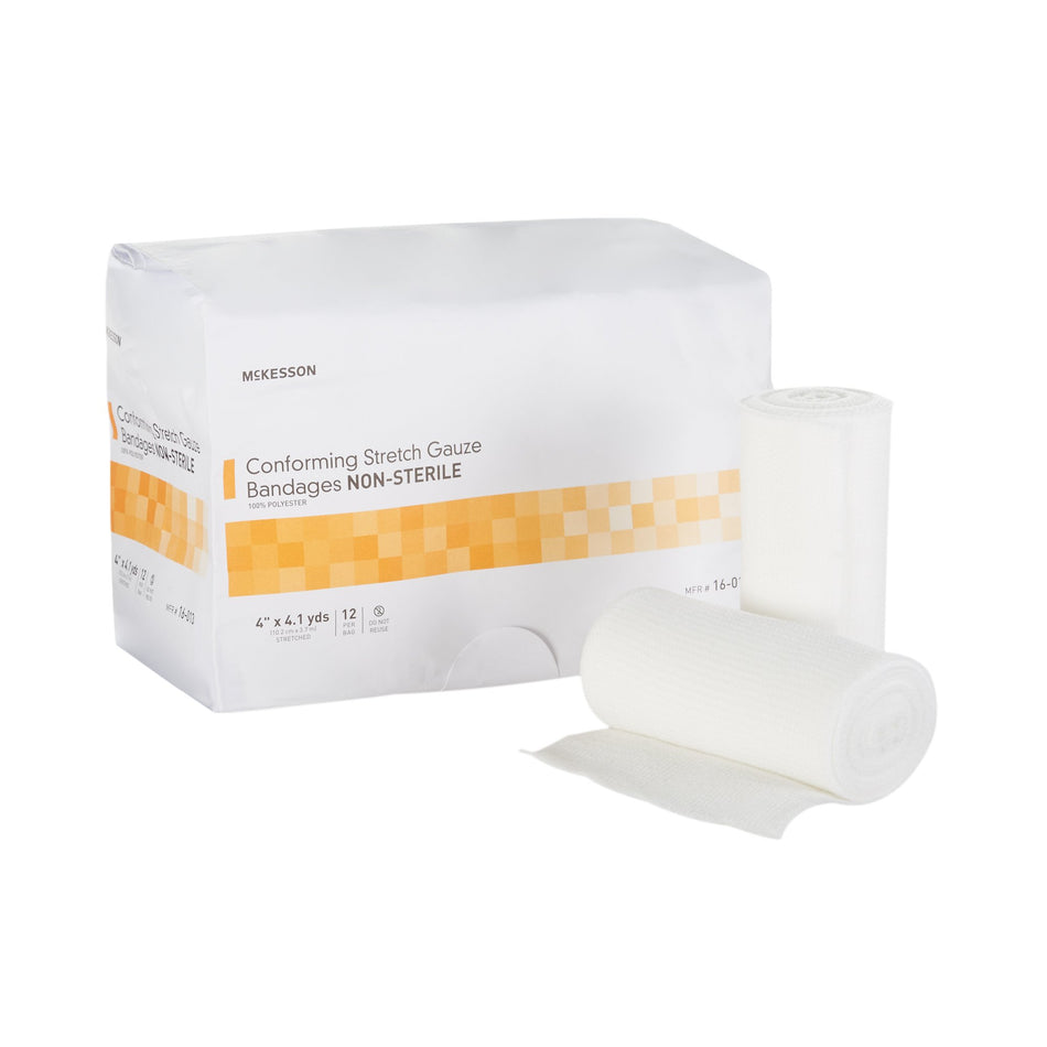 McKesson Conforming Bandage, 4 Inch x 4-1/10 Yard-Conforming Bandage McKesson 4 Inch X 4-1/10 Yard NonSterile 12 per Pack