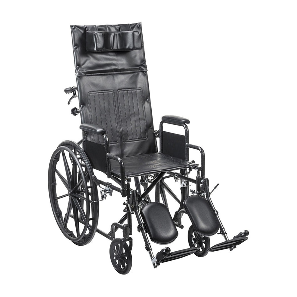 drive� Silver Sport Reclining Wheelchair, 16-Inch Seat Width-Reclining Wheelchair Dual Axle 16 Inch Seat Width