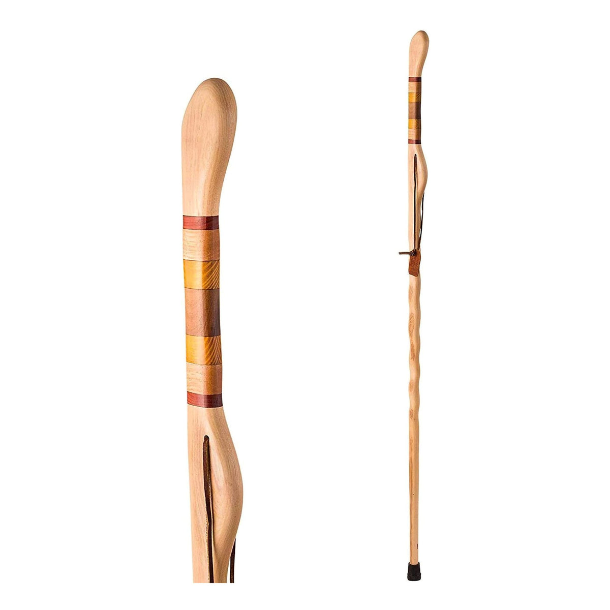 Brazos Twisted Hickory Texas Safari Hitchhiker Handcrafted Walking Stick, 58-Inch-Walking Stick Brazos Twisted Safari Wood 58 Inch Height Hickory