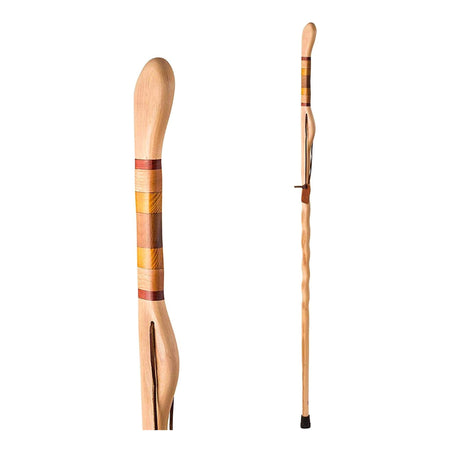 Brazos Twisted Hickory Texas Safari Hitchhiker Handcrafted Walking Stick, 58-Inch-Walking Stick Brazos Twisted Safari Wood 58 Inch Height Hickory