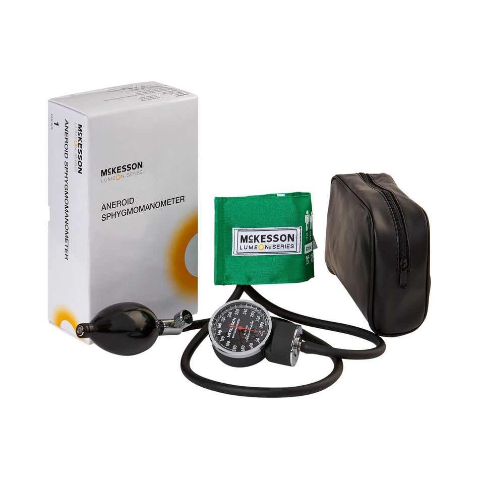 McKesson Lumeon Aneroid Sphygmomanometer for Children-Aneroid Sphygmomanometer Unit McKesson LUMEON Pediatric Cuff Nylon Cuff 13 - 19.5 cm Pocket Aneroid
