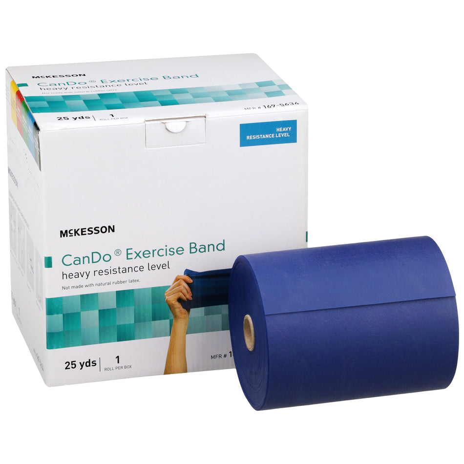 McKesson Exercise Resistance Band, Blue, 5 Inch x 25 Yard, Heavy Resistance-Exercise Resistance Band McKesson CanDo� Blue 5 Inch X 25 Yard Heavy Resistance