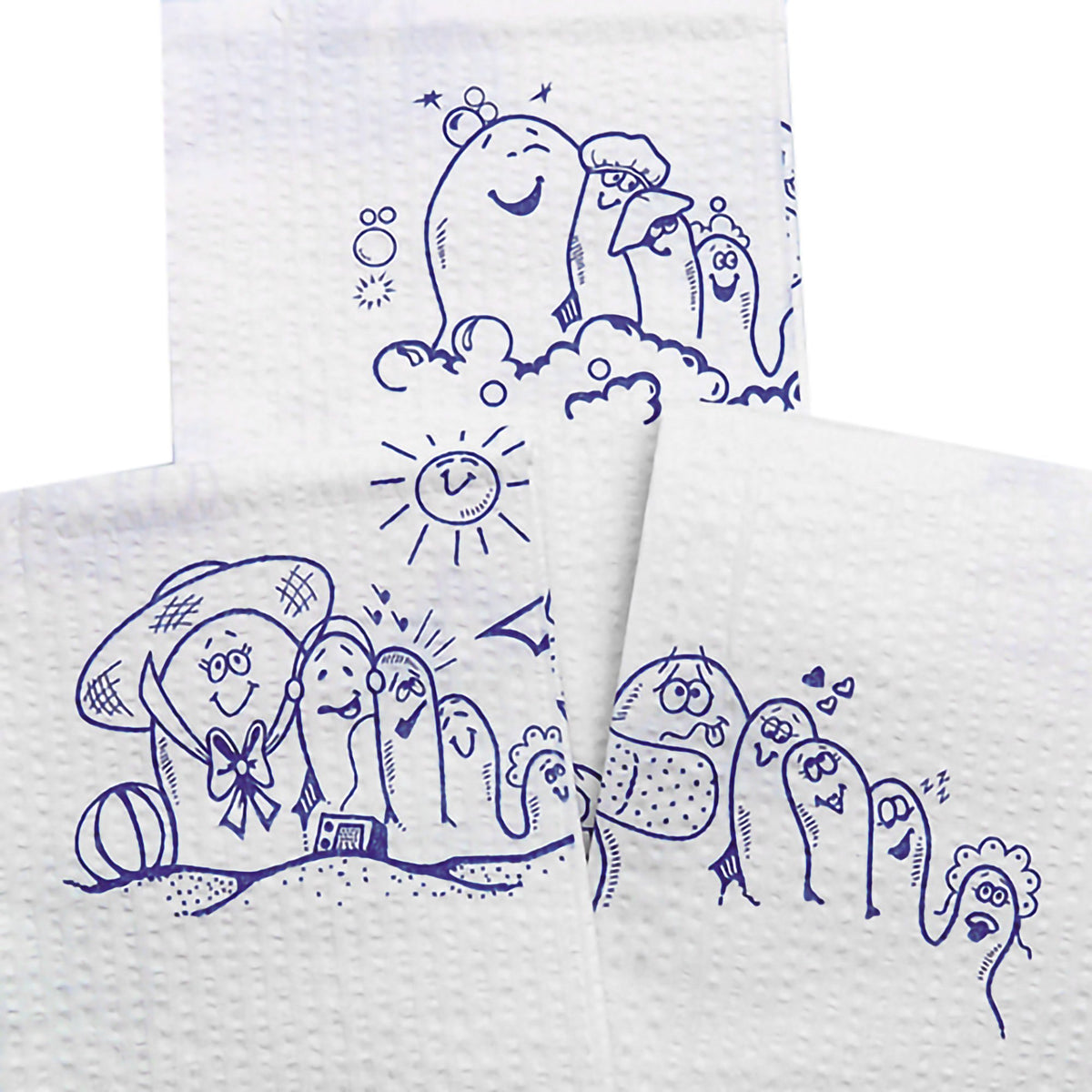 McKesson Nonsterile White / Blue Cartoon Toes Procedure Towel, 13 x 18 Inch-Procedure Towel McKesson 13 W X 18 L Inch White / Blue Cartoon Toes NonSterile